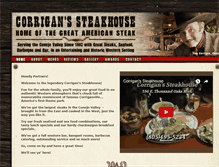 Tablet Screenshot of corriganssteakhouse.com